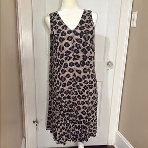 Premise Black and Tan V-Neck Sleeveless Midi Dress